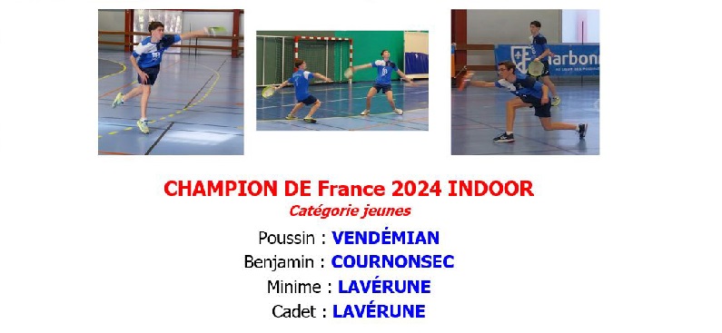 Champions de France jeunes indoor 2024