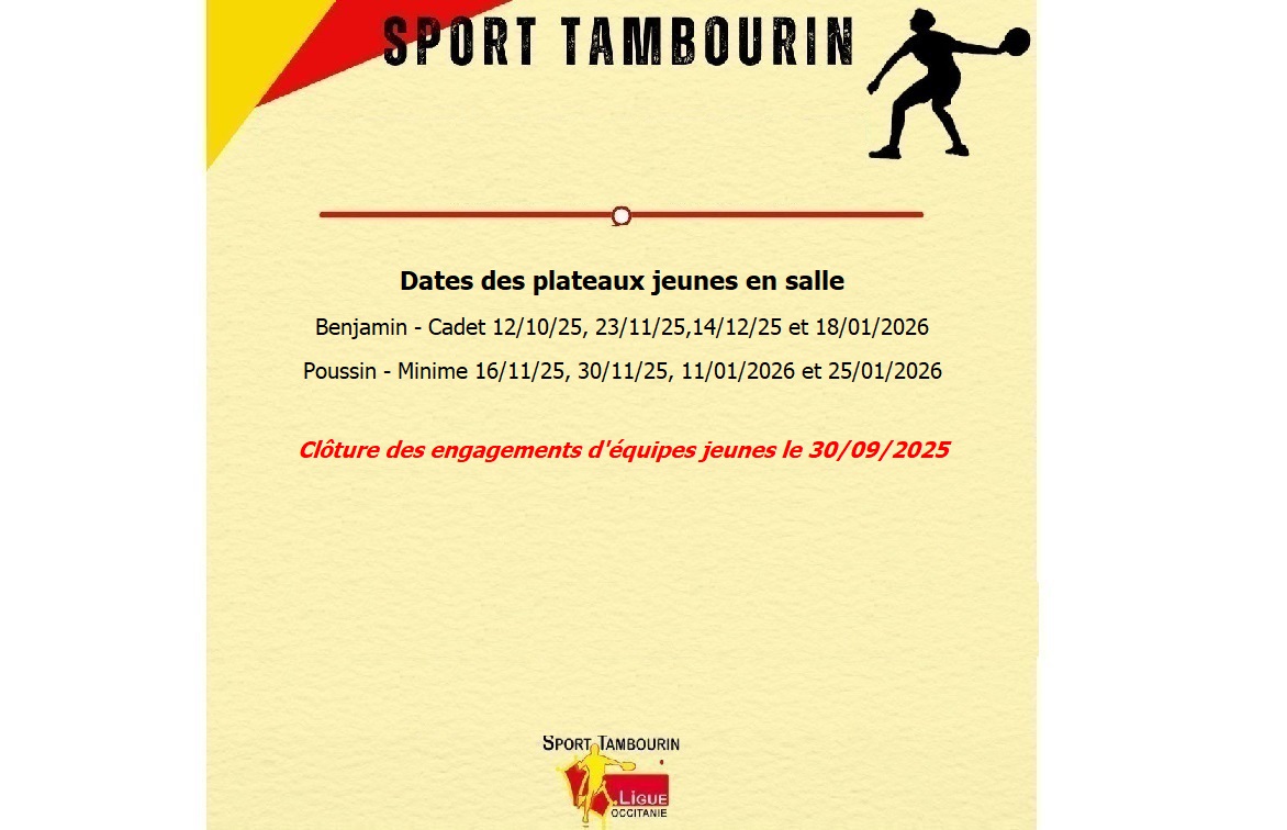 Dates Plateaux Jeunes Indoor 2025
